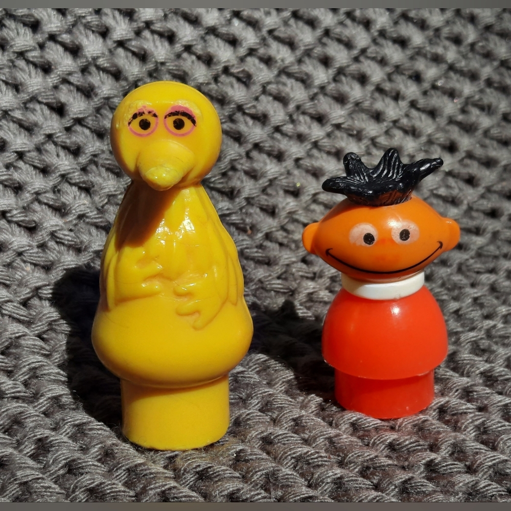Vintage Fisher Price Little People Sesame Street Big Bird and Ernie